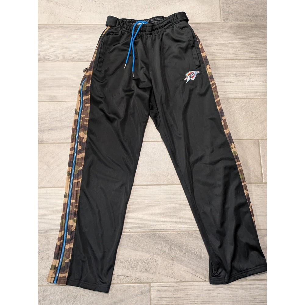 Oklahoma City Thunder NBA Zipway Pants Mens XL Black Camo Warm Up Full‎ Leg Zip